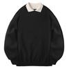 LIKE THE MOST Soft Collar Sweatshirt (Black) M00027