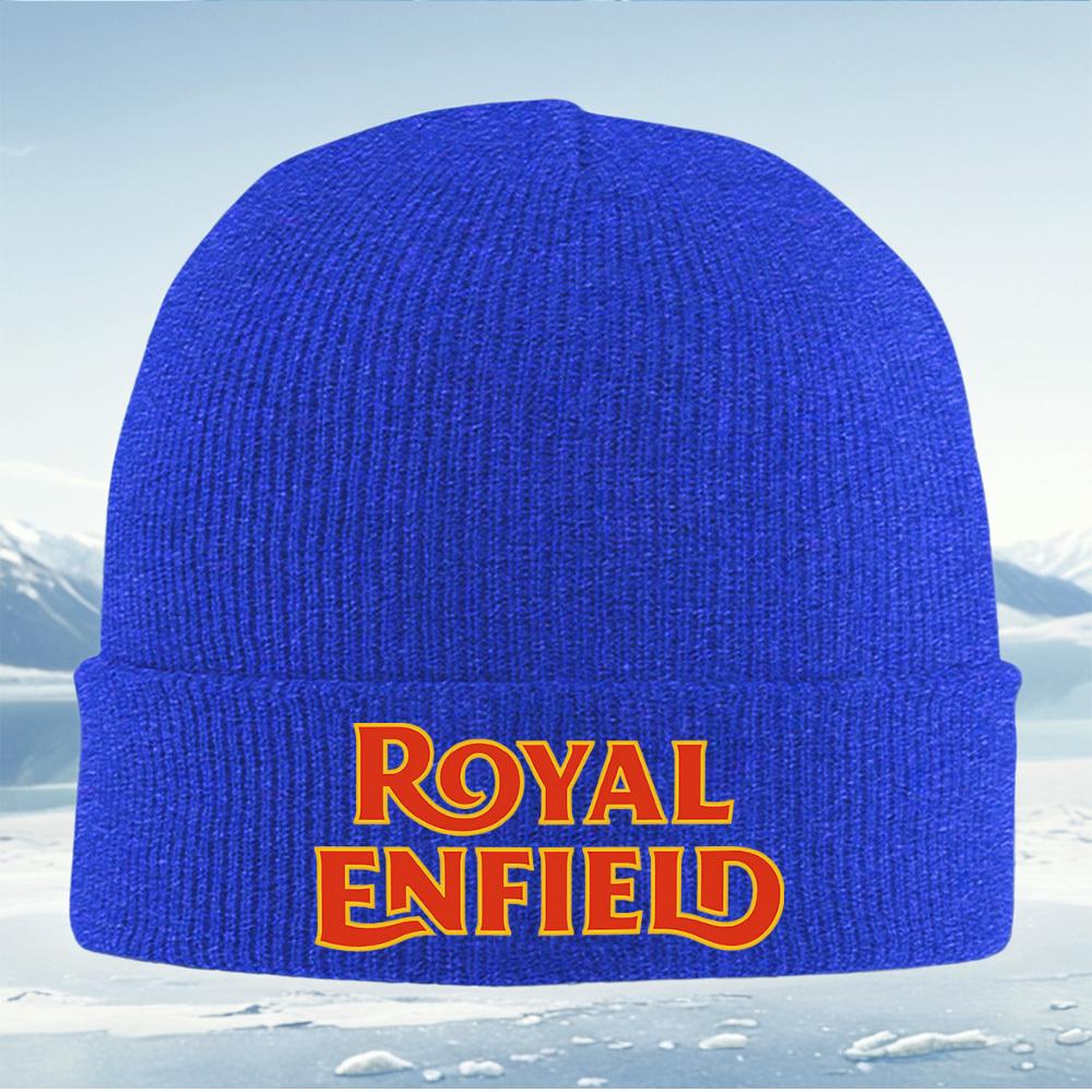 Royal Enfield stylized vintage logo Unisex Women Unisex Knitted Hat Beanie Pullover Cap Winter Thermal Warm Christmas Outdoor Cycli