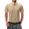 Summer Men's T-shirt Strip Quick-drying Stretch Lapel  Shirt