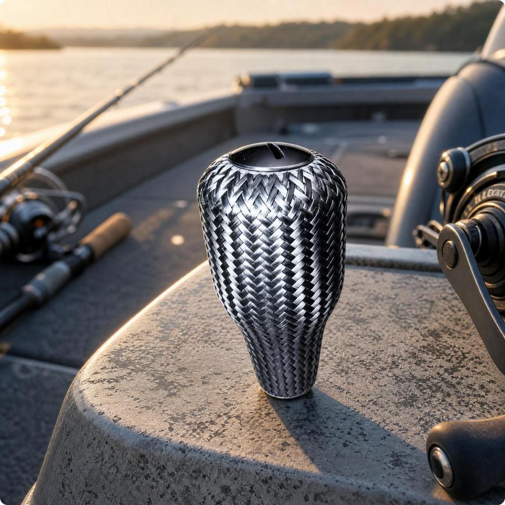 Braided Carbon Fiber Reel Handle Knob Smooth Rotation Teardrop Fishing with Bearing