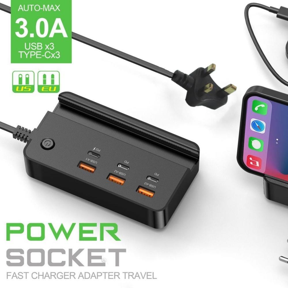 35W Multiport USB C Charger Fast Charging Quick High Speed Charger USB Hub Adapter Mobile Phone EU US UK Plug USB Type C Charger