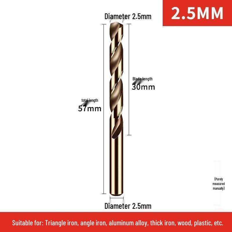 Cobalt Stainless Steel Twist Drill Bit Set for Metal, Aluminum, and Angle Iron