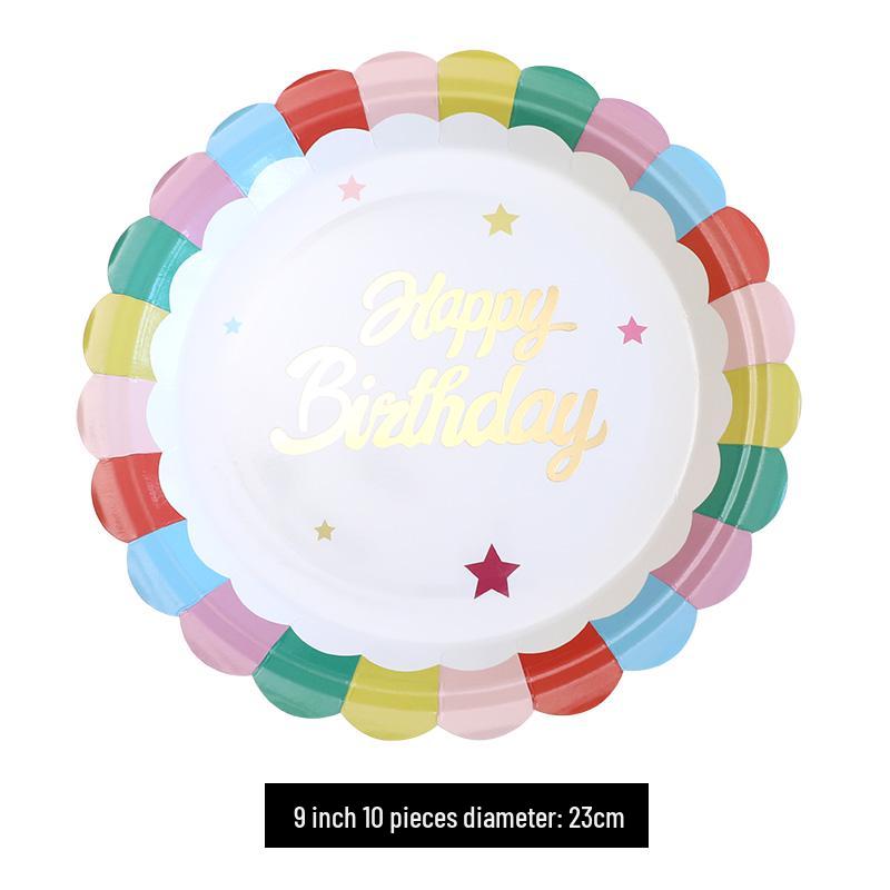 Kids' Party Disposable Tableware: Birthday Tablecloth, Cake Plates, and Dessert Table Decor