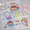 Office School Supplies Cartoon Astronaut File Student Transparent Waterproof Test Paper Bag Zipper Kawai Stationery Pencil Bag