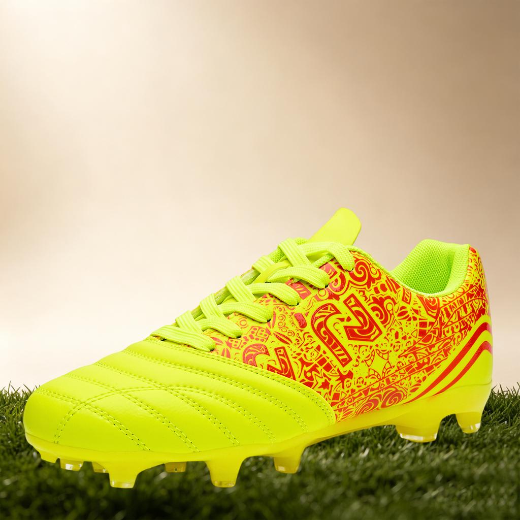 Unisex Adult Ag Fg Soccer Cleats Pu Breathable Fabric Tpu Long Stud Anti-Slip Wearproof Natural Grass Outdoor Football Competiti
