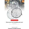 For Universal Harley Triumph Honda HeadLamp Mesh Grille Lampshade Metal Retro Motorcycle Headlight Protector Cover Fit