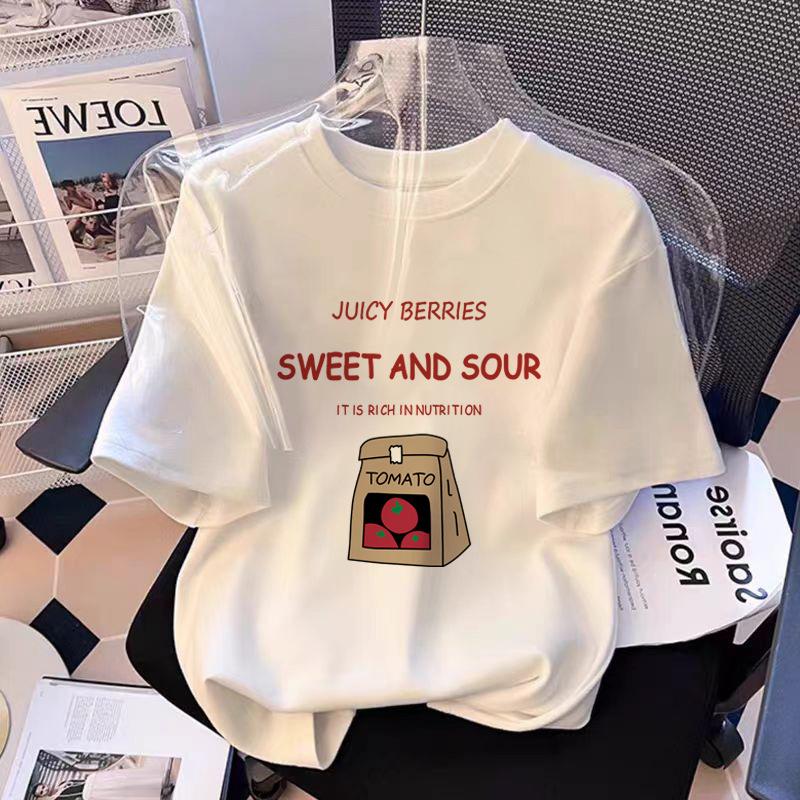 New Shoulder Cotton Short-sleeved T-shirt Women's Fashion Versatile Age-reducing and Thin Niche Top Bottoming Shirt Summer