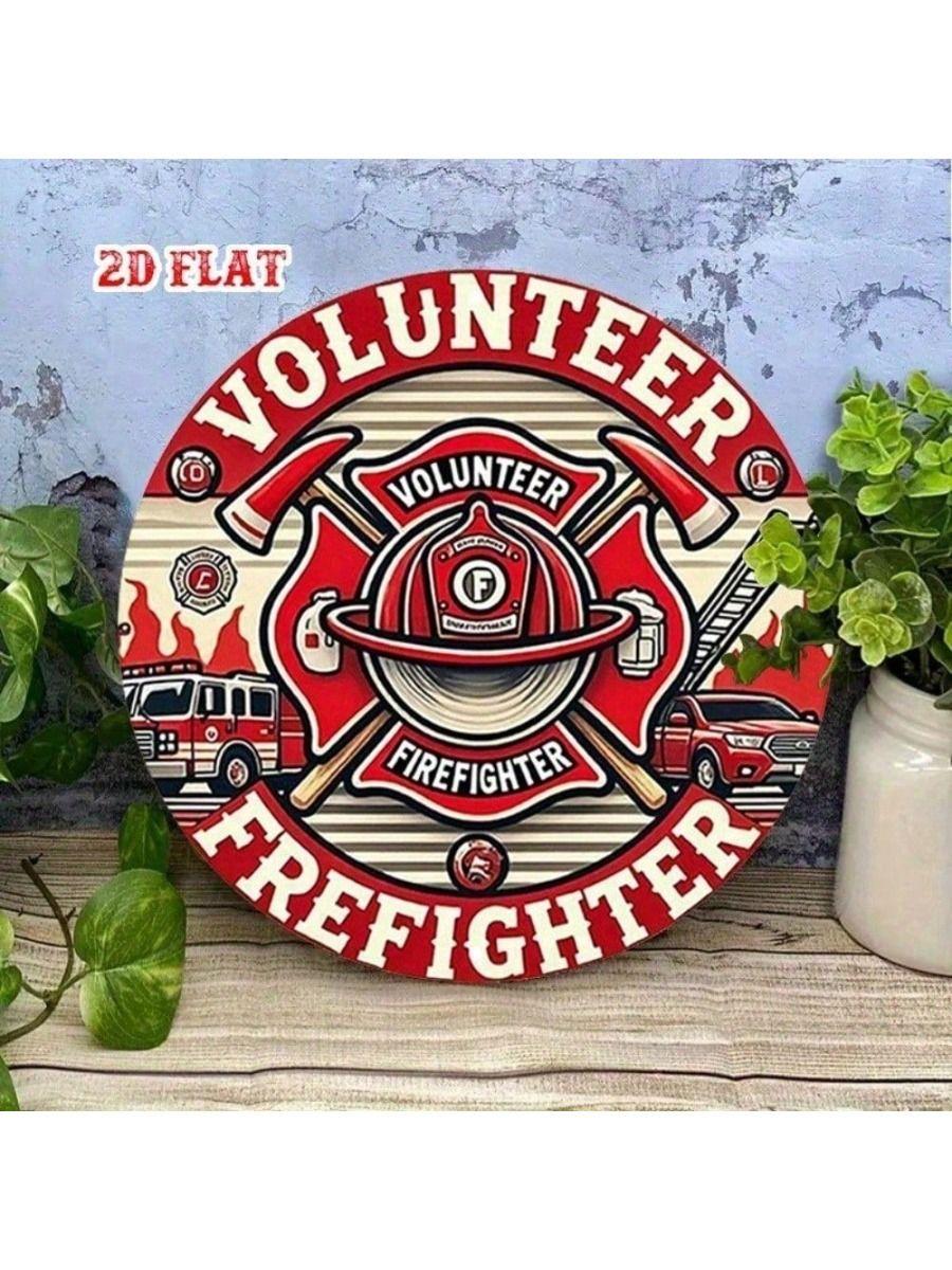 20x20cm Firefighter Metal Tin Sign Vintage Garage Bar Home Wall Decor