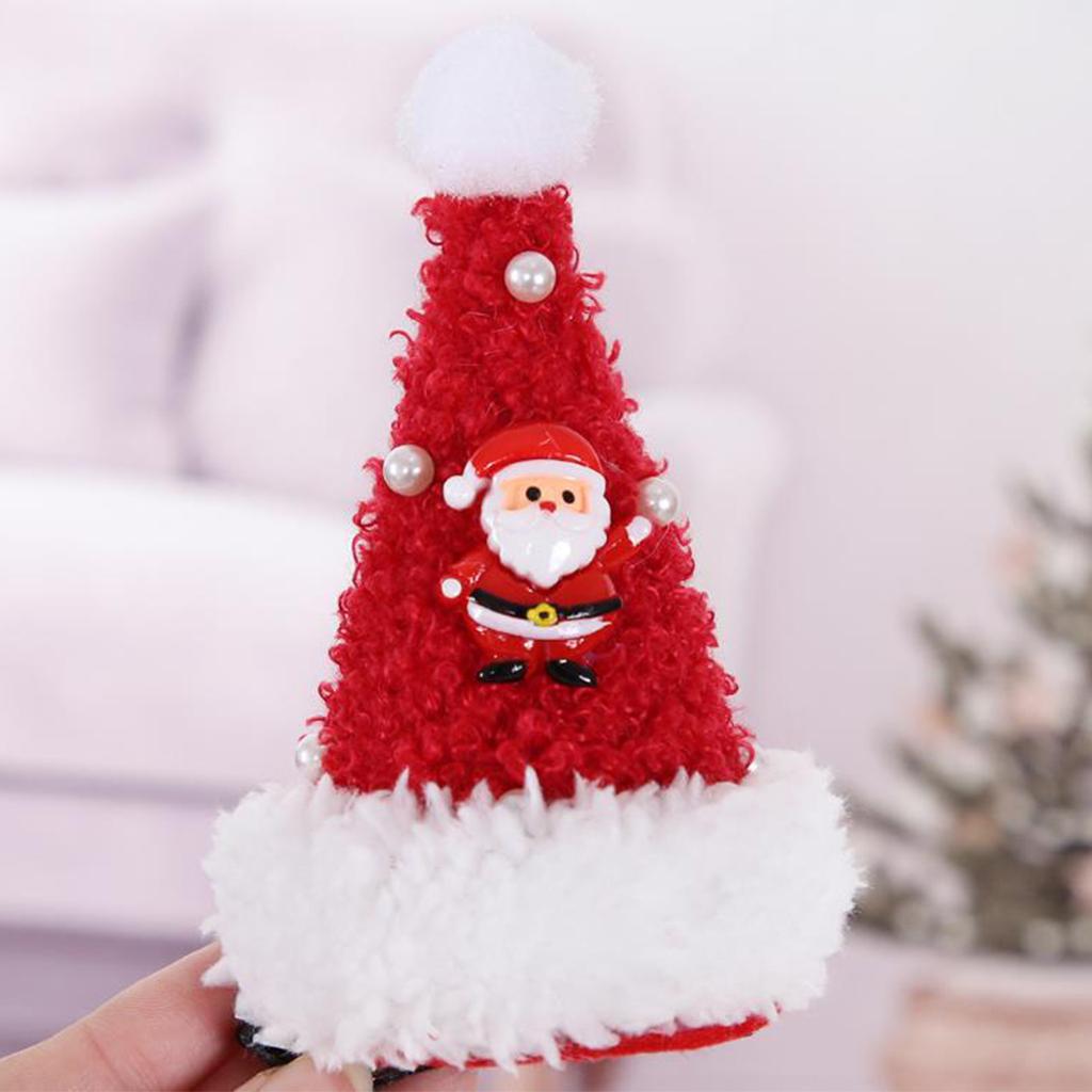 Girl Hair Clip Cartoon Santa Xmas Tree Shape Hairpin Metal Festival HairSupplies