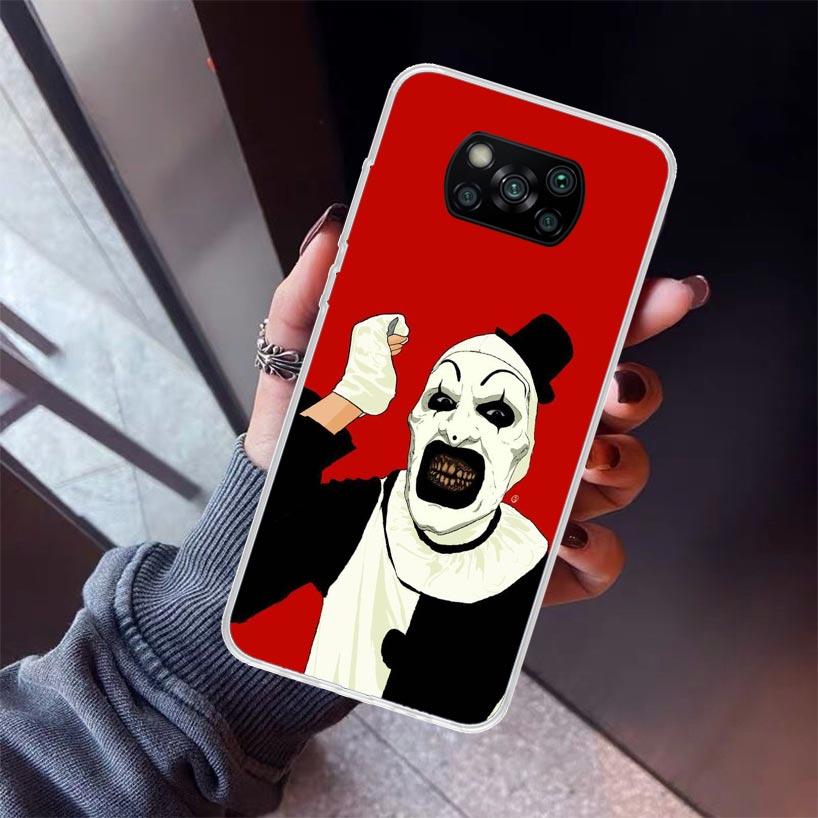 Horror Movie Terrifier Phone Case For Xiaomi Poco X7 X6 X5 Pro F7 Ultra Redmi 15C 15 13 13C 12 12C 10 10A 10C 9 9A 9C 9T Shell P