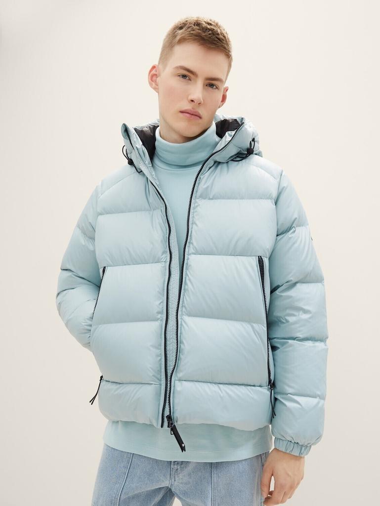 Mid-season Jacket Tom Tailor Denim Jacket with Recycled Down (1037392) Dusty Mint Blue