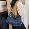 Vintage Large Capacity Denim Messenger Bag Women's Shoulder Crossbody Bag