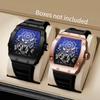 1/2PCS Luxury Large Dial Men Quartz Watch Casual Silicone Band Men's Sports Watches Reloj Hombre
