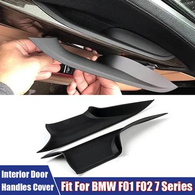 2Pcs Car Interior Door Handles Cover For BMW F01 F02 7 Series Front Rear Left+Right Doors Handle Pull Carrier Protective