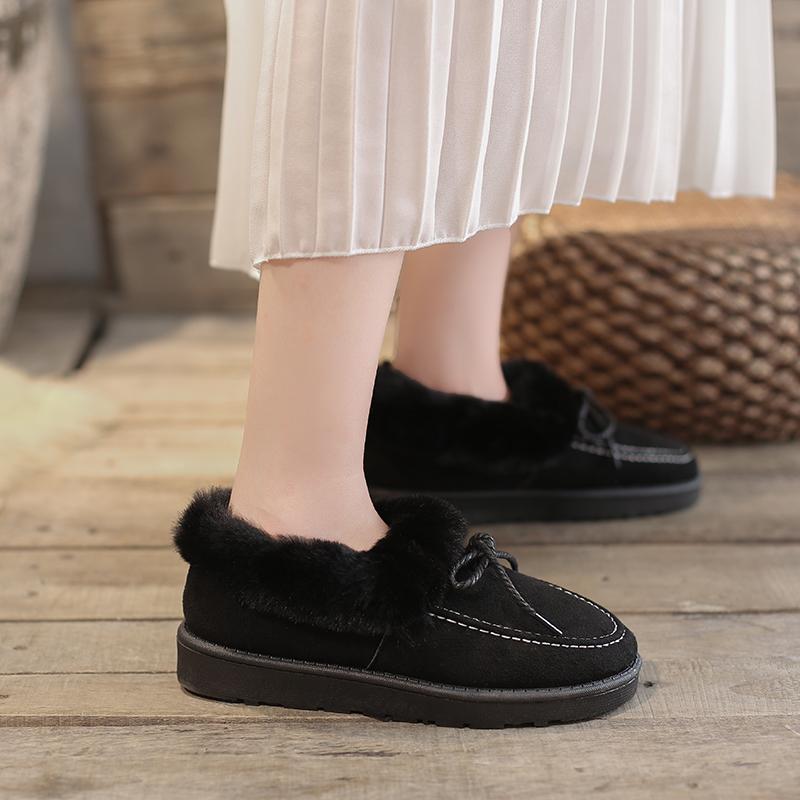 Fashion 2024 Winter Women Cotton Shoes Comfortable Plush Warm Snow Boots Ladies Casual Flat Short Boots Solid Color Furry Females Shoes