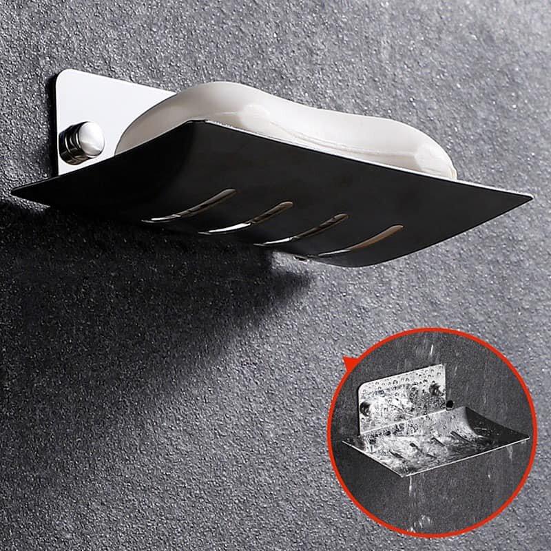 Bathroom Aluminum Alloy Holder Soap Dish with Drain Water Free-Punching Wall Mounted Soap Box Organizer Bathroom AccessoriesGood product