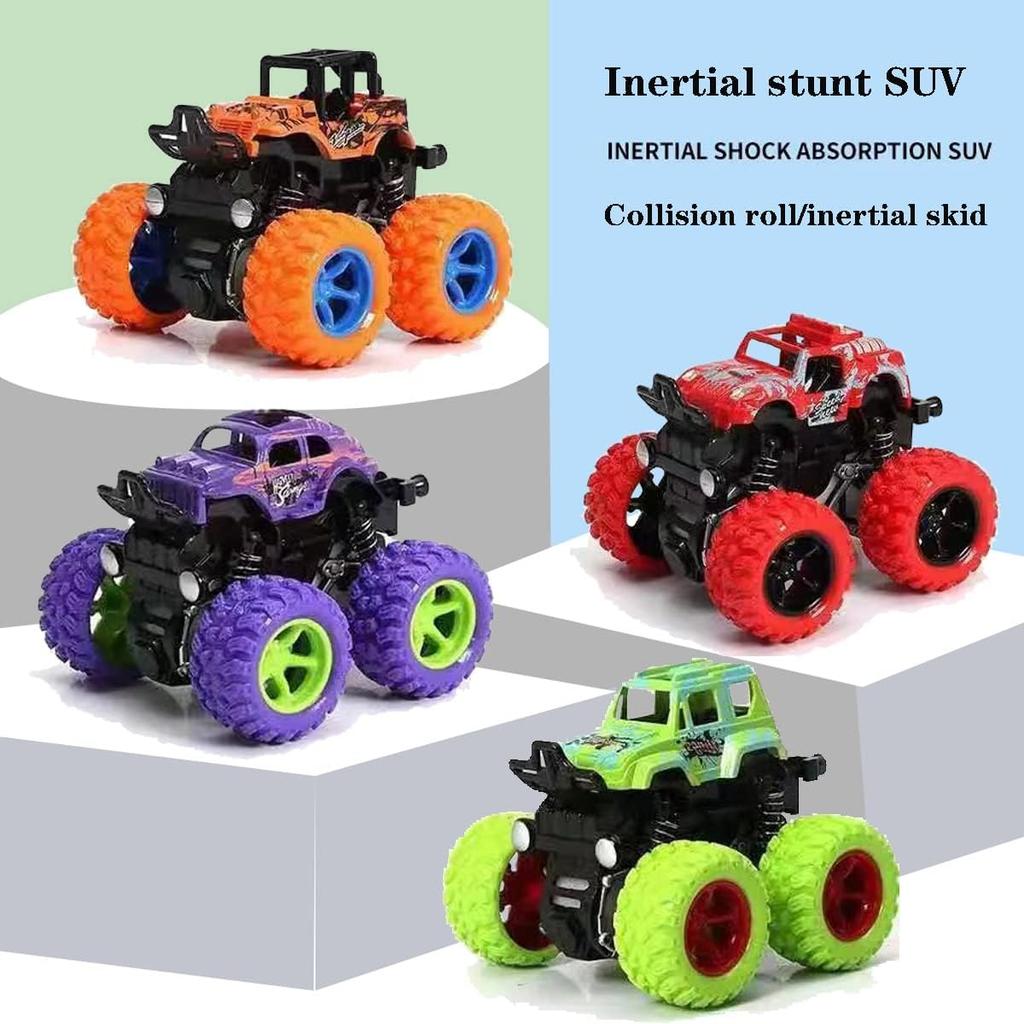Monster Truck Toys, Friction Powered Monster Trucks for Boys, Push and Go Vehicles Toy for Kids, Inertia Vehicle, Stunt On-Road Vehicle, Great for