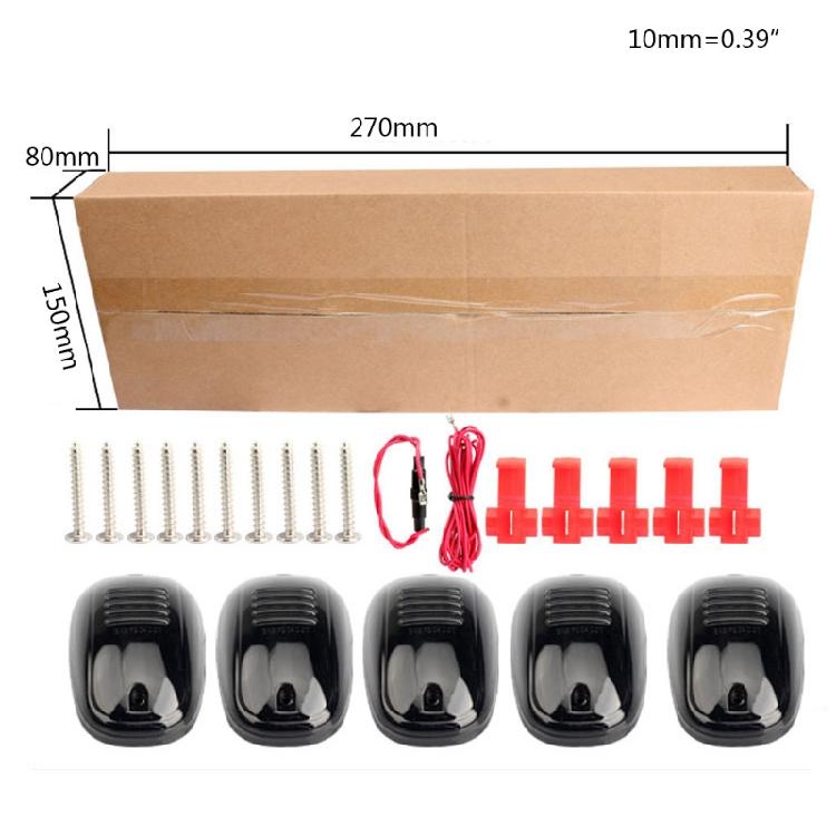 5pcs 12LED Car Cab Roof Marker Lights For Truck 12V Smoked Lens Clearance Lights