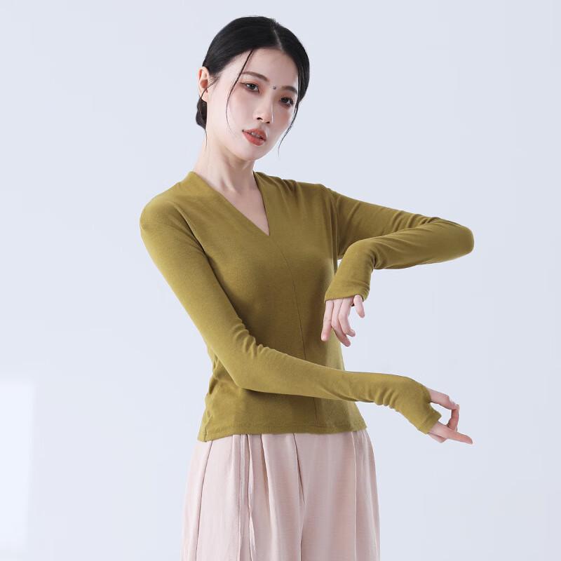 WEZHO V-Neck Long Sleeve Chinese Classical Dance Top