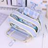 3 Layers Large Capacity Pencil Bag Aesthetic Pen Case Big Stationery Bag Zipper Pencil Pouch Children Pen Bag School Supplies