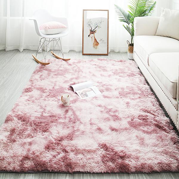 Water Absorption Carpet Rugs Rainbow Carpet Tie Dyeing Plush Soft Carpets For Living Room Anti -Slip Floor Mats Bedroom