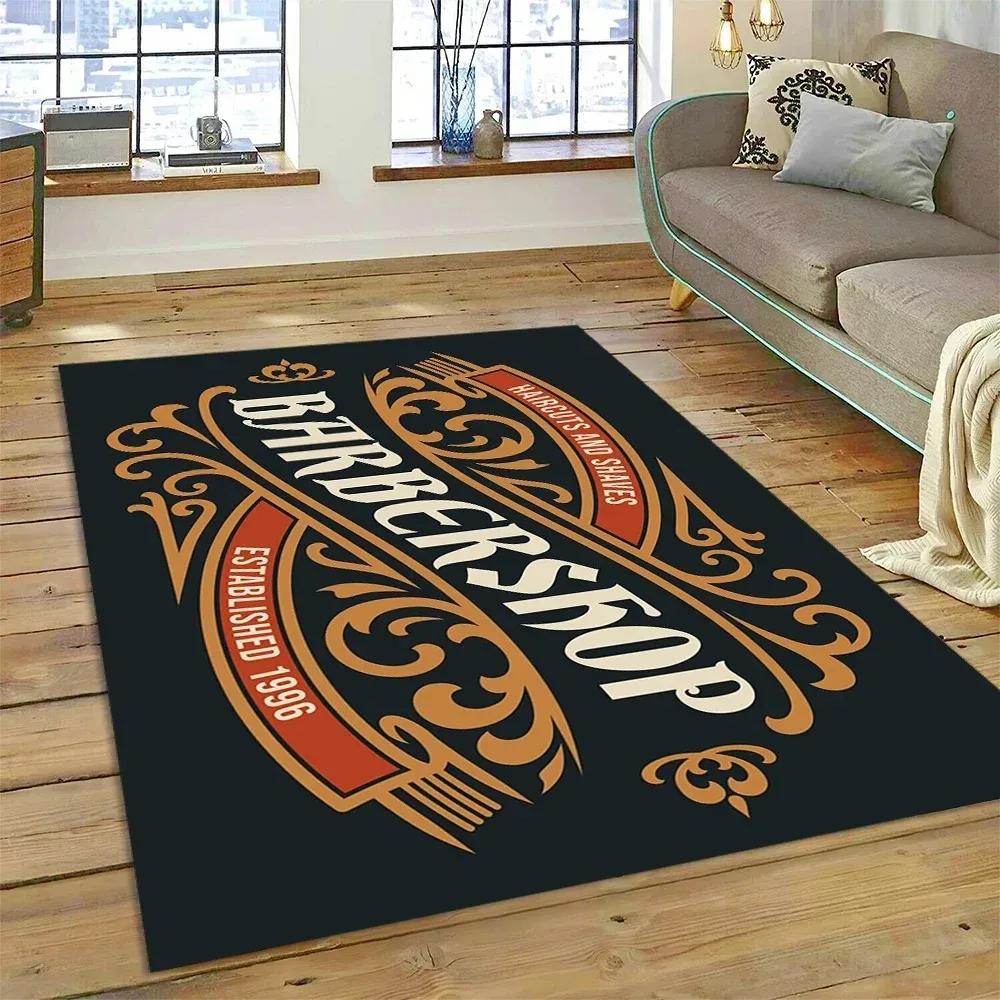 Fashion Barber Shop Series Carpet Hallway Cloakroom Coffee Table Rug Bedroom Home Floor Mat Washable Living Room Decoration