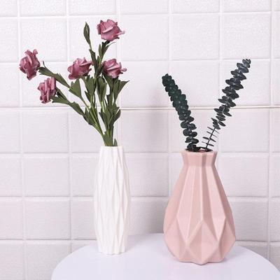 Vaso de plástico origami estilo nórdico, imitação de vaso de flores de cerâmica, mini garrafa, cesta de flores, decoração para casa