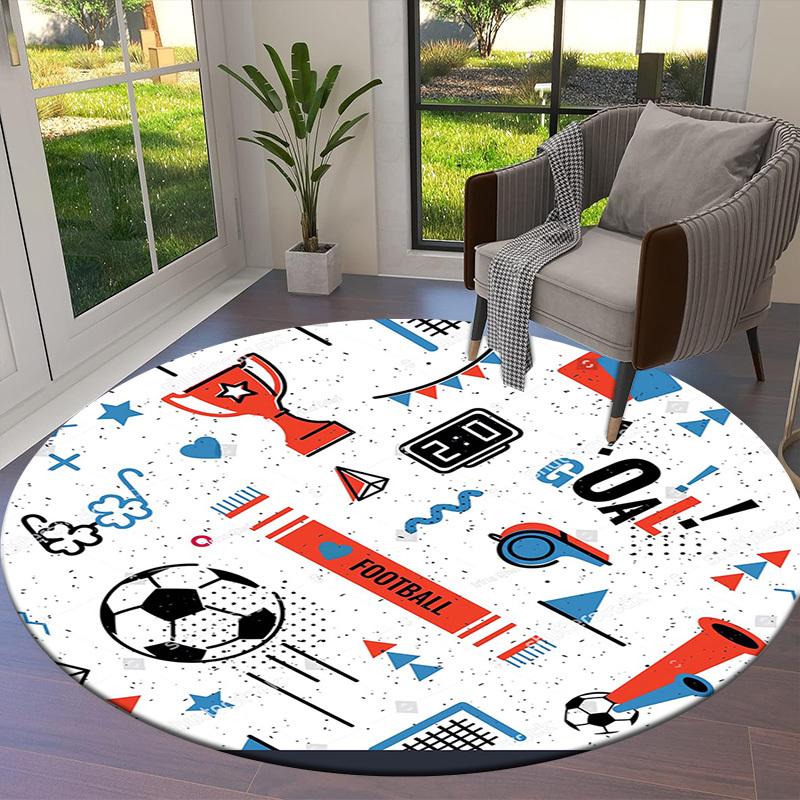 1pc Office Carpet Chair Mats Football Soccer Sport Goal Trophy Ball Net Perfect for Decorating Office Chairs, Living Rooms, Or Bedrooms