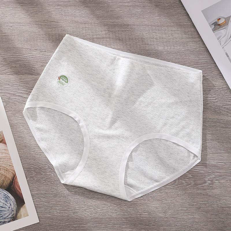 Female Spring and Autumn Pure Cotton 10A Anti Bacterial High Waist Abdominal Extension Crotch No Trace Briefs