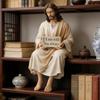 Inspirierende Christusstatue mit handbemaltem Detail Harz Schreibtisch-Begleitfigur Christliches Ornament Religiöses Geschenk