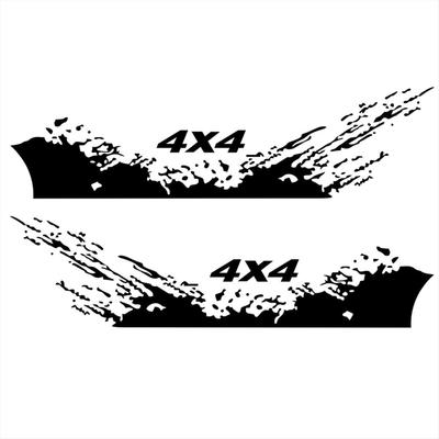 4 ST Bilstickers 4X4 Off Road(40*10 cm)+Mountain grafisk dekal(190*50 cm) Klistermärke för Bil Lastbil Exteriörtillbehör