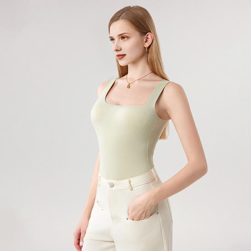 

Women s Antibacterial Fleece-Lined Heat-Generating Top, Autumn Round Neck Vest L (Recommended 62-70kg)