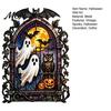 Personalized Holiday Ornaments Gothic Ghost Metal Wall Art, Vintage Bat Pumpkin Owl Spooky Entrance Decorations Hanging Sign for Living Room