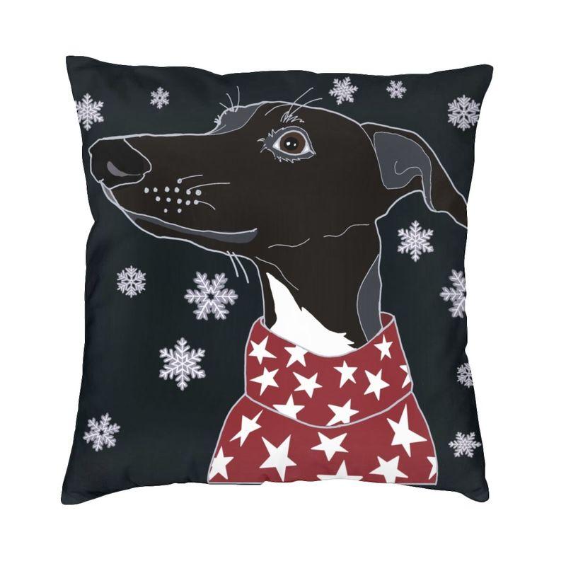 Italian Greyhound Cushion Covers 45x45cm Velvet Whippet Sihthound Dog Throw Pillow Case for Sofa Square Pillowcase Home Decor