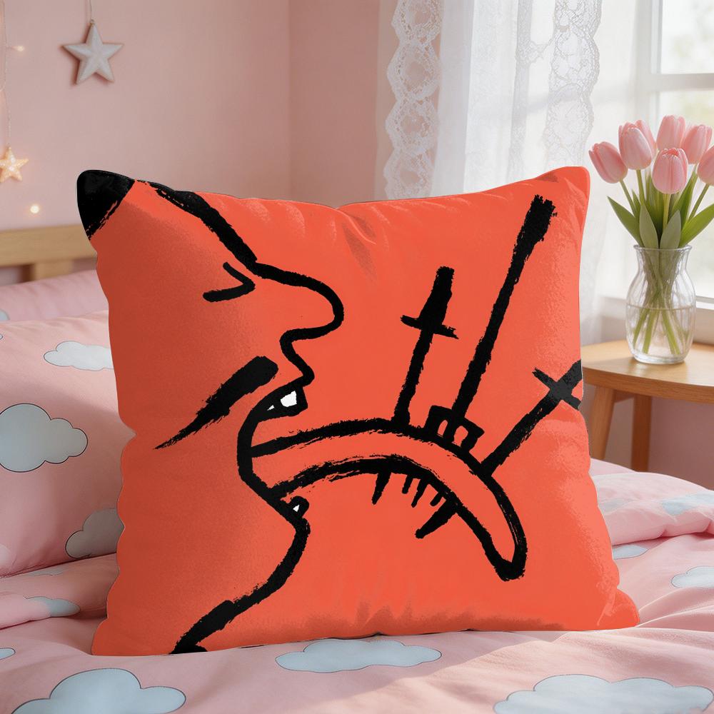 Aesthetic Art JJeanJullien Cushion Cover Square Short Plush Pillow Case Living Room Sofa Home Decor Funda X