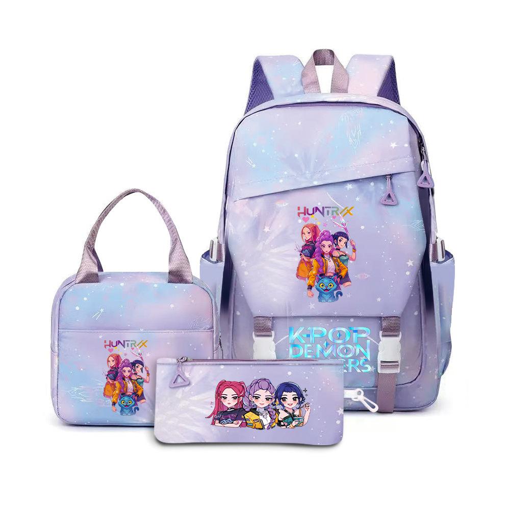 School Season Three-Piece Backpack Wind Academy Style High School Students Schoolbag Lightweight Backpack