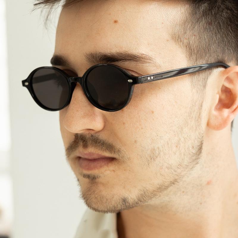 Rice nail oval small frame sunglasses new fashion retro sunglasses European and American trend street sunglasses women