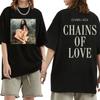 Singer Graphic T Shirt CHAINS OF LOVE Tshirt Charli Xcx Wuthering Heights Tshirts Cotton Short Sleeve Unisex Streetwear Tees