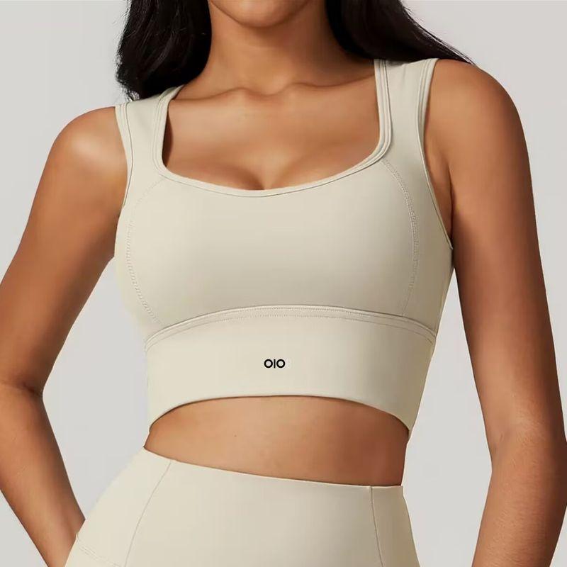 

Oiob Yoga Vest Women Beauty Back Empty One-Piece Sports Underwear Shockproof Push up Running Fitness Bra Top Apricot color L
