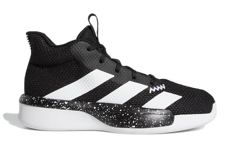 Adidas Pro Next K Abrasion Resistant Mid top Children's Basketball Shoes Black White Kids' EH3061