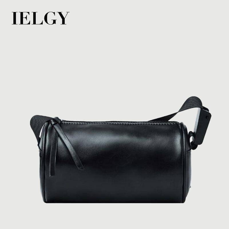 IELGY Casual Soft Leather Men's and Women's Street Shoulder Dimple Bag