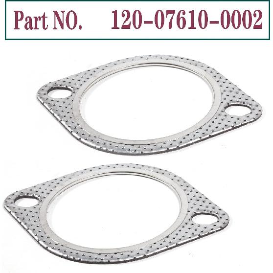 BEONEO-120-07610-0002 (3 Inch)-2 Bolt MLSG High Temp Exhaust Gasket 3" I.D. (Qty 2) - Heavy Duty be made of Metal And Fiber Laminate.