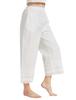 BEAUTELICATE with Lace Size M Pettipants, 100% Cotton, Long, Pockets, Embroidery, Anti-See-Through, Anti-Static, Layering, Loungewear, Sleepwear,