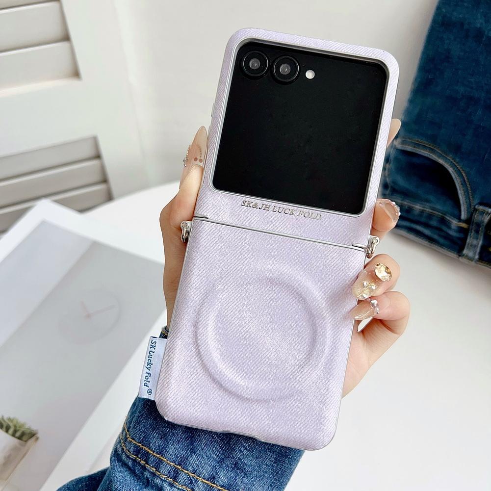 Etui magnetyczne w stylu jeansowym z srebrną krawędzią i bocznym zapięciem dla Motorola Razr 60 Ultra Moto Razr 60 2025 50 Razr + osłona