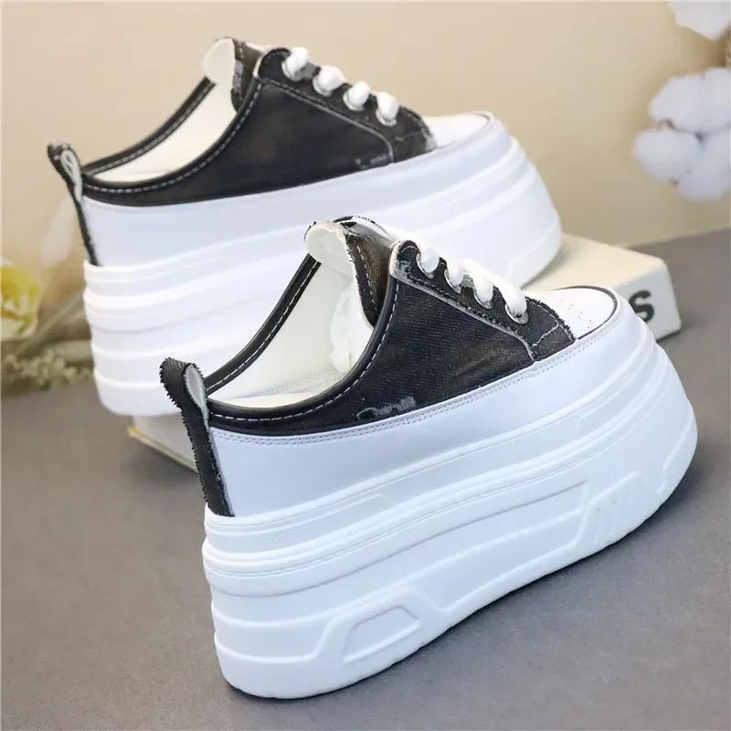 Fashion 12cm Fashionable Women's Slippers with Wedges and Super High Heels (8cm and Above) - Elegant and Stylish Slippers Women