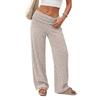 Women's High Waist Wide Leg Pants Color Soft Casual Trousers
