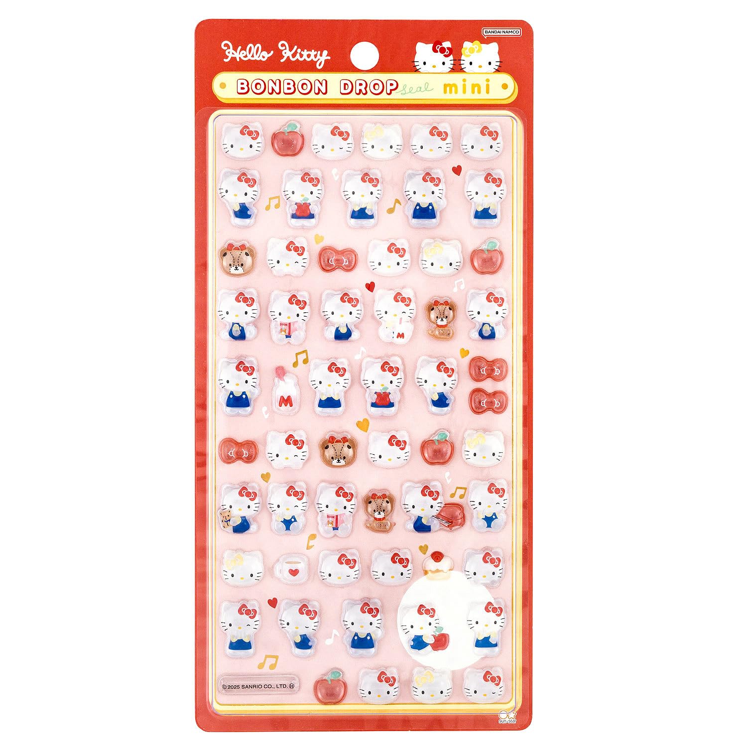 Канцтовары Hello Kitty Персонажи Sanrio Bonbon Drop S8815062 Sun-Star Наклейки, Мини, Красные,