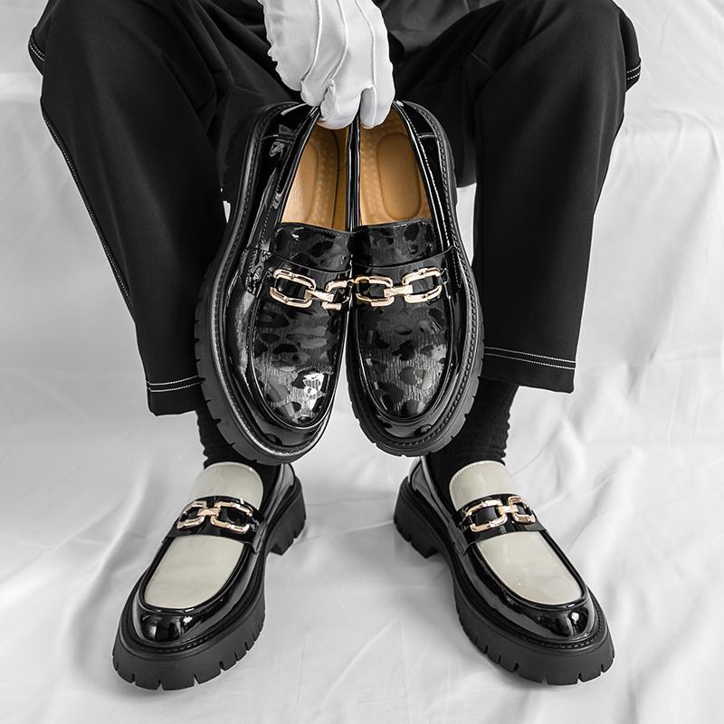 Size 38-46 Loafers Men Thick-soled Durable and Casual Fashion Brand Leather Shoes Business Travel and Banquet Shoes Men