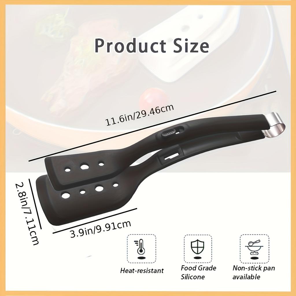 2-in-1 silicone shovel, multifunctional shovel, suitable for steak, fish, bread, burger, barbecue, frying, pancake, pizza, kitch