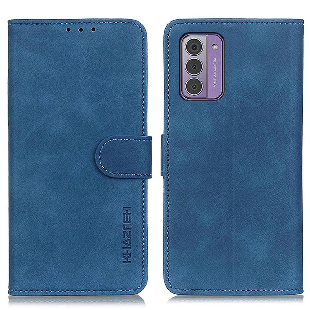 

KHAZNEH Противоударный чехол для телефона Nokia G42 Ретро текстура Кошелек-подставка Кожаный чехол для телефона Blue